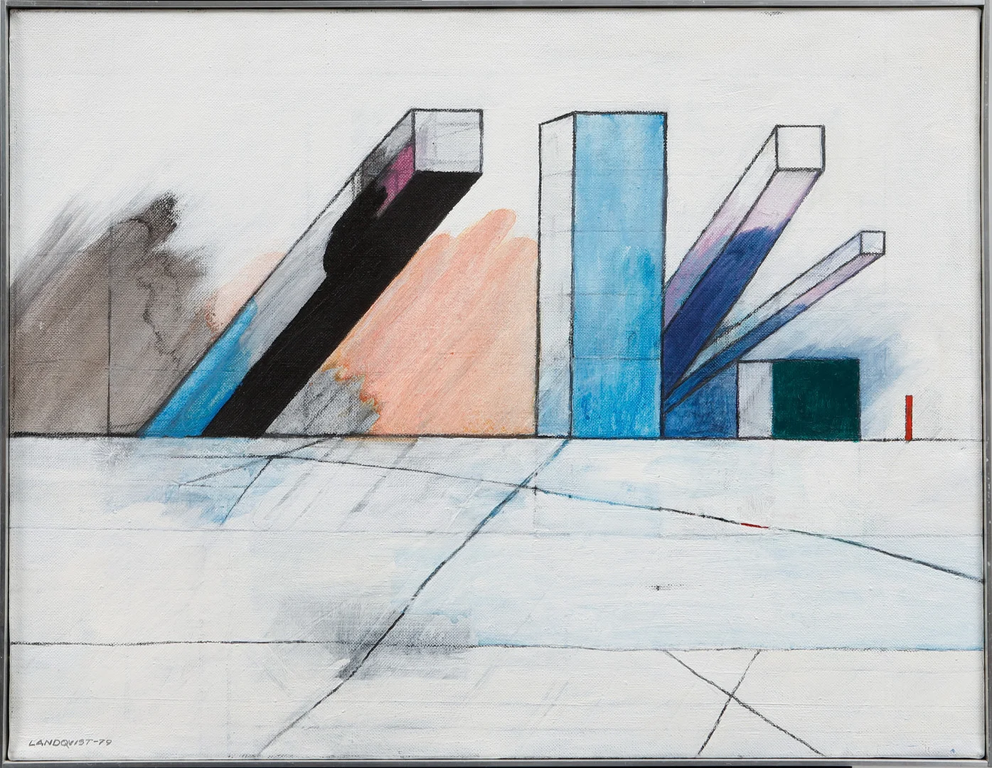 LENNART LANDQVIST. Komposition, olja på duk, signerad och daterad -79. — Paintings — Göteborgs Auktionsverk