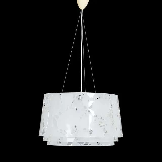 LOUISE CAMPBELL. Taklampa, "Collage", skärm i plast, genombruten dekor, för Louis Poulsen, Danmark, samtida tillverkning.