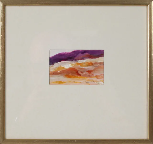 CURT AGGE. Landskapsmotiv, gouache, signerad.