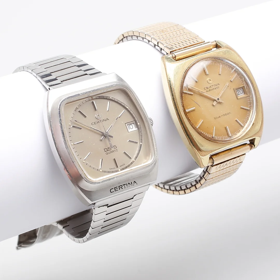 ARMBANDSUR, 2 stycken Certina, 1900-talets senare hälft. — Wristwatches — Garpenhus Auktioner