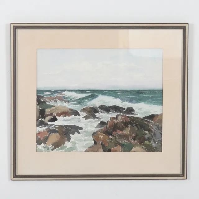 OLLE MATTSSON. "Stormigt hav, Bornholm", akvarell, signerad och daterad -72.