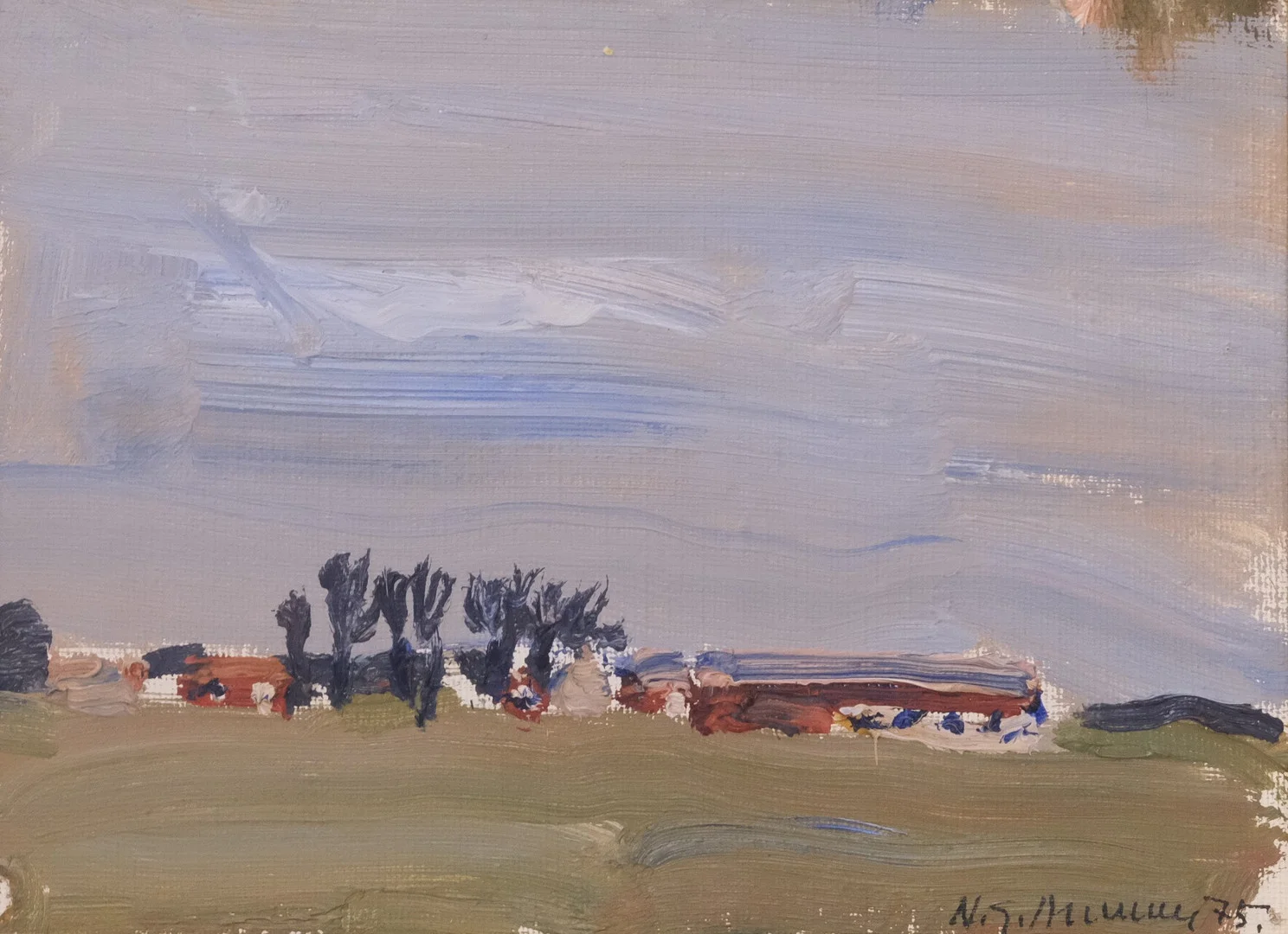 NILS GÖRAN BRUNNER. LANDSKAP, OLJA PÅ PANNÅ. — Paintings — Björnssons Auktionskammare