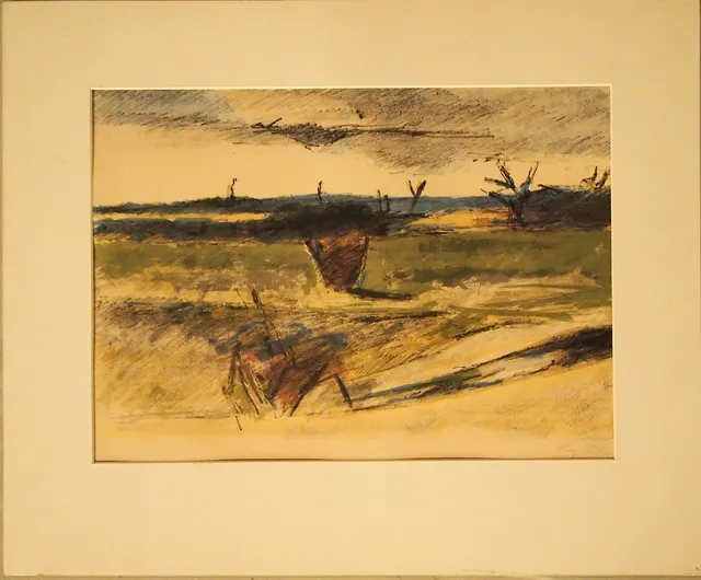 HUGO ZUHR. Landskap, blandteknink, signerad.