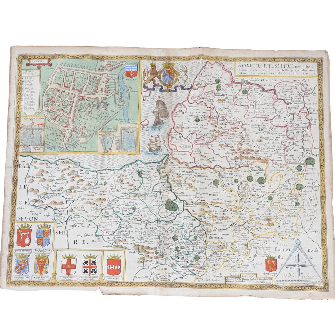JOHN SPEED. Somersetshire Described, c. 1675 or later. — Maps — Lawrences Auctioneers