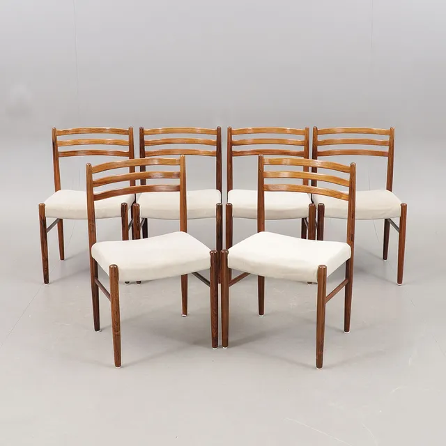 STOLAR, 6 st, jakaranda, "Mustang", IKEA, 1960-tal.