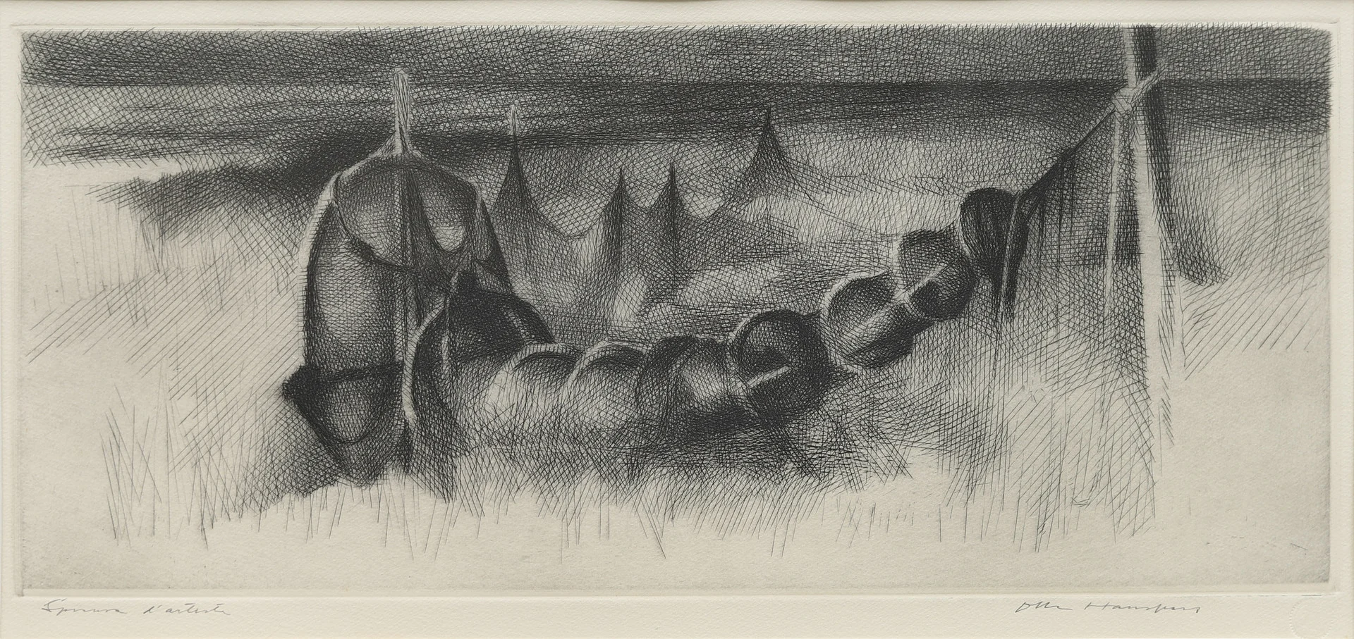 OLLE HANSPERS. Etsning, E.A upplaga." Homma, Hagestad" Signerad. — Engravings & Prints — Crafoord Auktioner Malmö