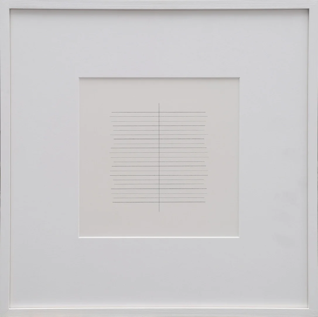 HÅKAN BENGTSSON. KOL PÅ PAPPER, "TILL MINNE AV AGNES MARTIN", SIGNERAD OCH DATERAD 2007. — Paintings — Crafoord Auktioner Lund