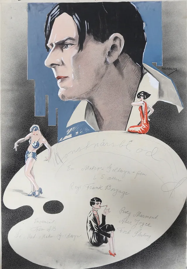 EINAR NORELIUS. Handmålad affisch, signerad Norelius, 1920/30-tal.