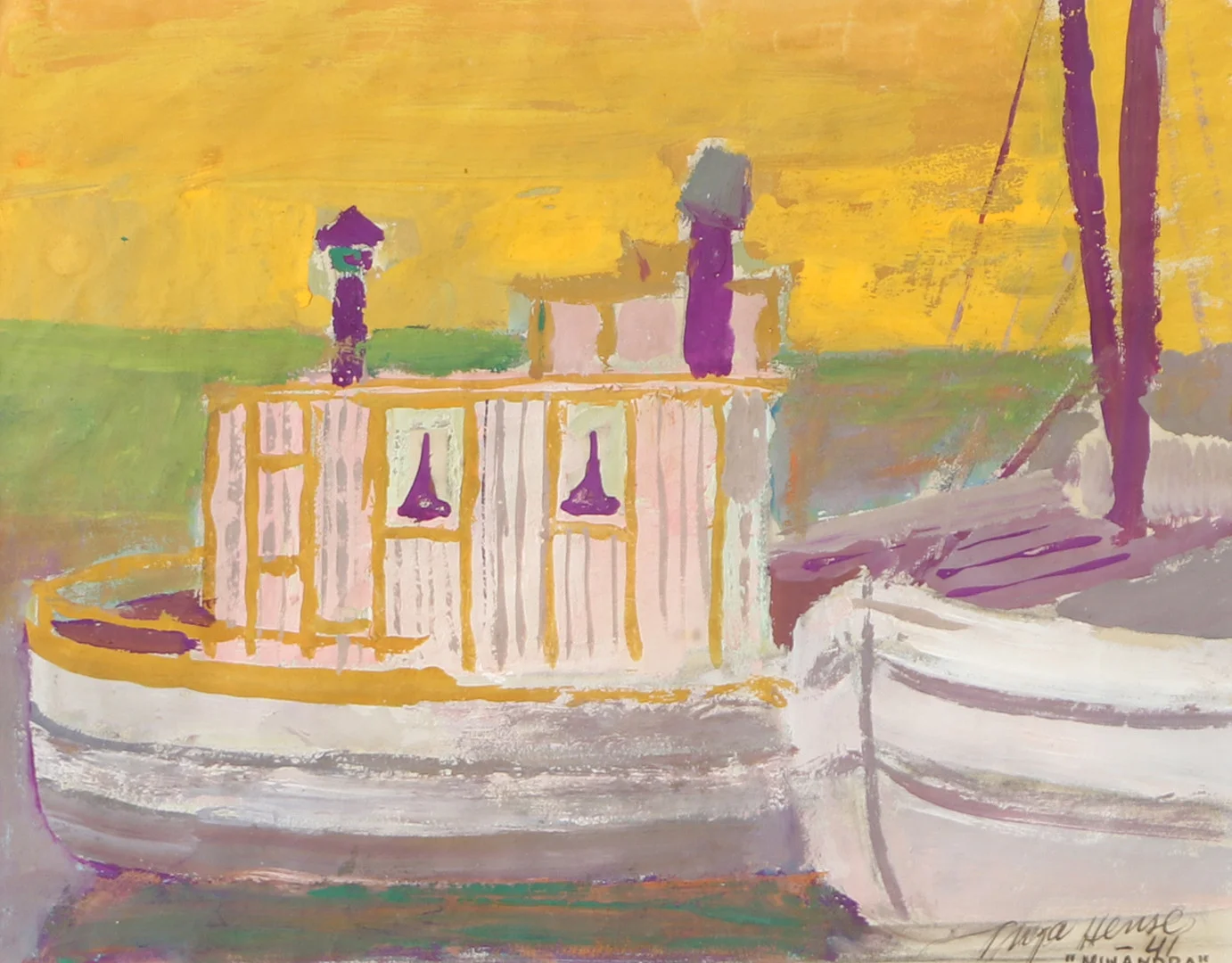 INGA HENSE. "Minandra", blandteknik, signerad -41. — Paintings — Helsingborgs Auktionskammare