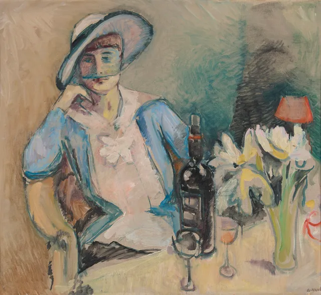 Kavli, Arne — En kvinne med hatt, ca. 1916
