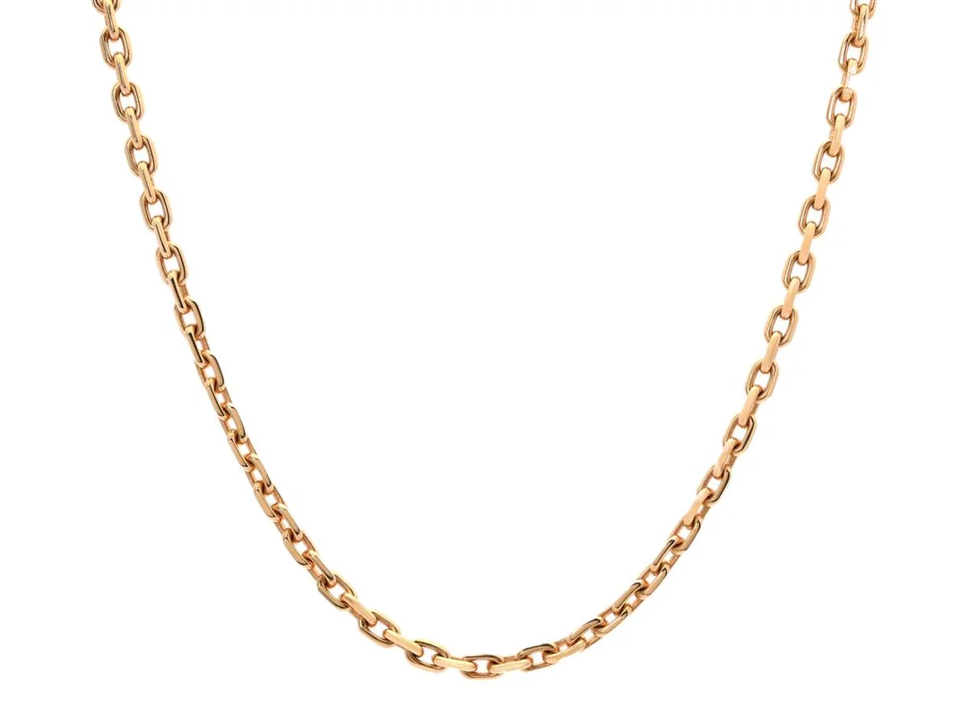 HALSKEDJA, 18K guld, ankarlänk, längd 71 cm, vikt 50,5 g. — Smycken/Halskedja — Kaplans