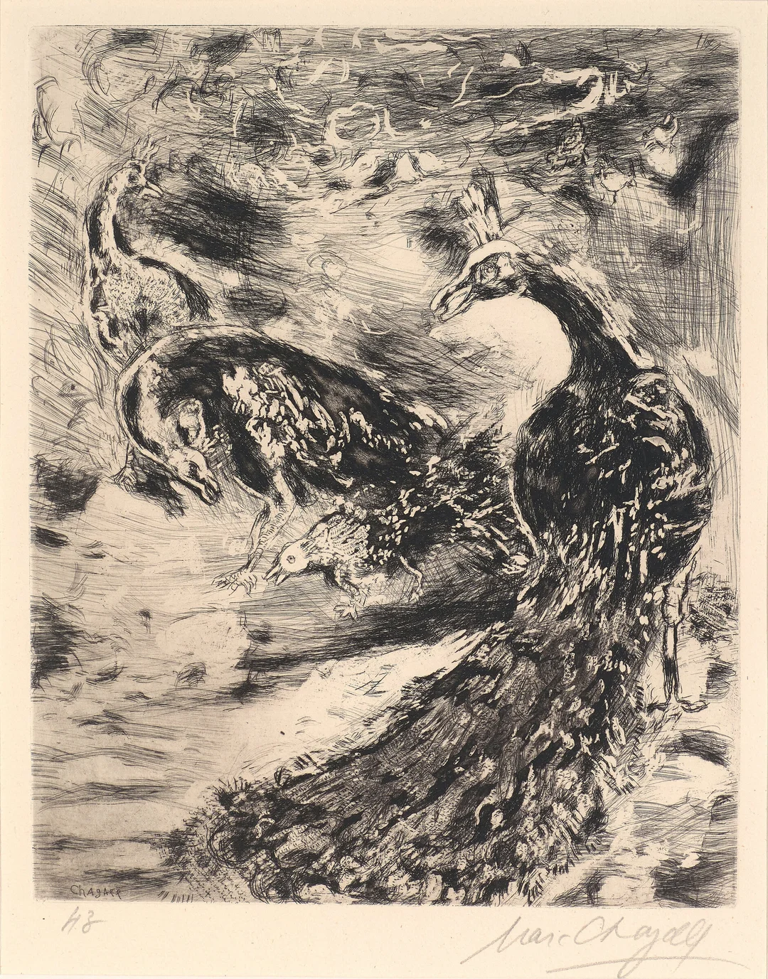 Chagall, Marc — "Le geai pare des plumes de paon" — Kunst/Grafikk — Blomqvist
