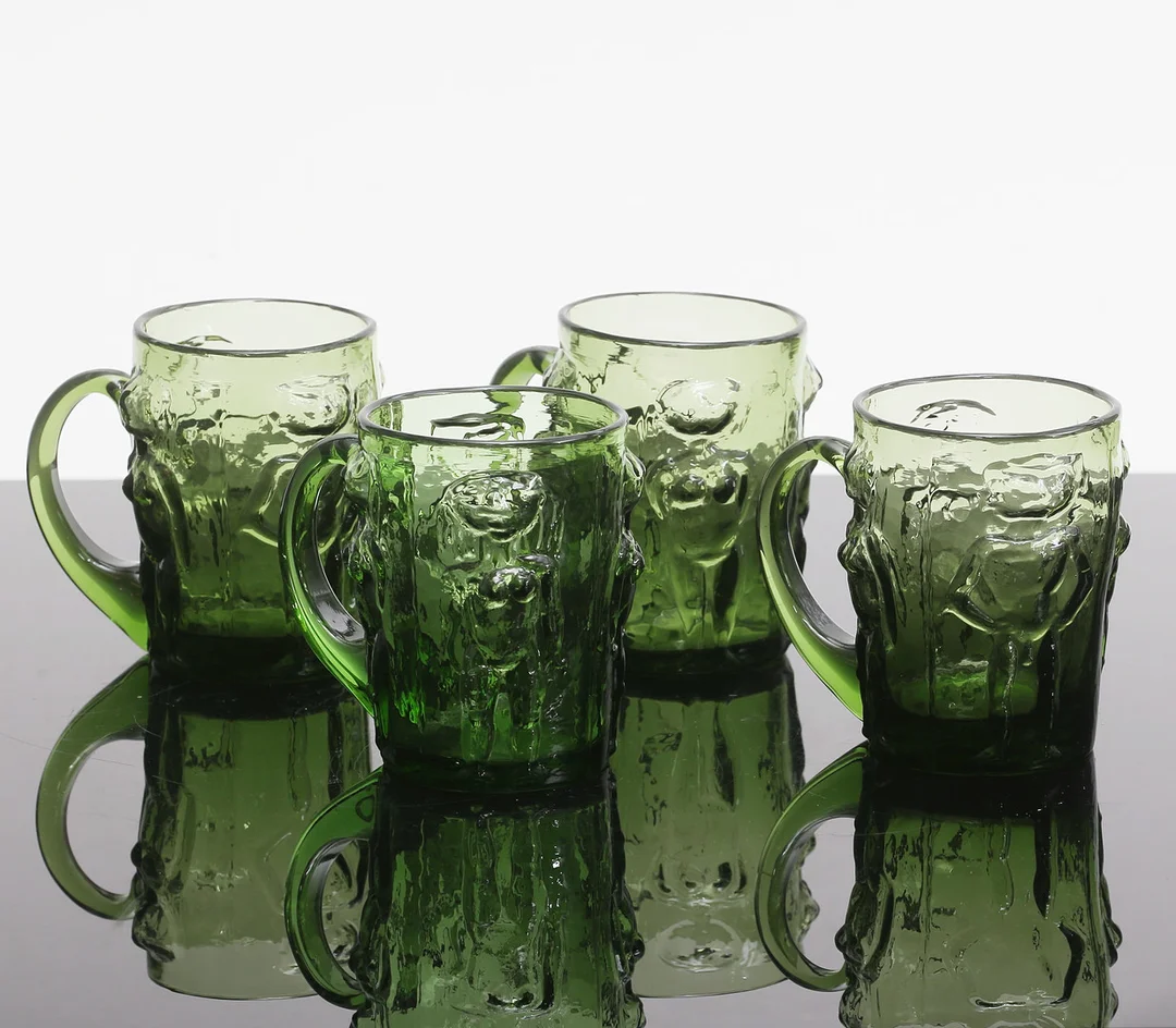 ERIK HÖGLUND. Ölsejdlar, 4 st, Boda, 1960/70-tal. — Utility glass — Auktionshuset Thelin & Johansson