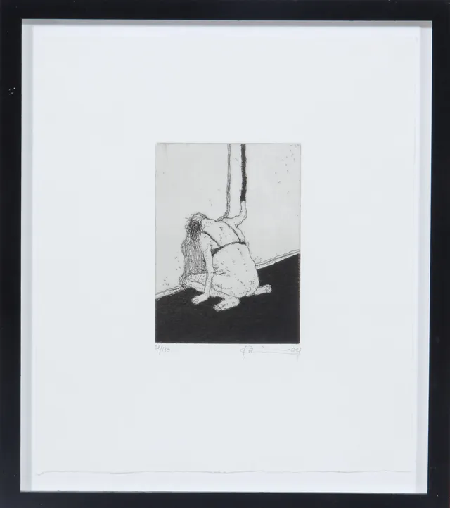 Michael Kvium. 'Black Connection', etching, 2004