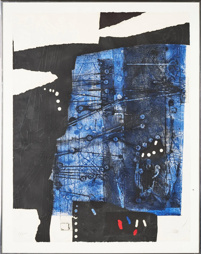 ANTONI CLAVÉ (SPANIEN, 1913-2005). Komposition, carborundum, signerad och numrerad Clavé 33/75. — Engravings & Prints — Stockholms Auktionsverk Sickla