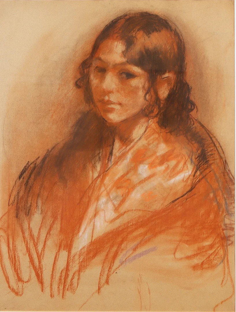 RICARD CANALS (1876–1931). Una joven. — Drawings — Barcelona Auctions