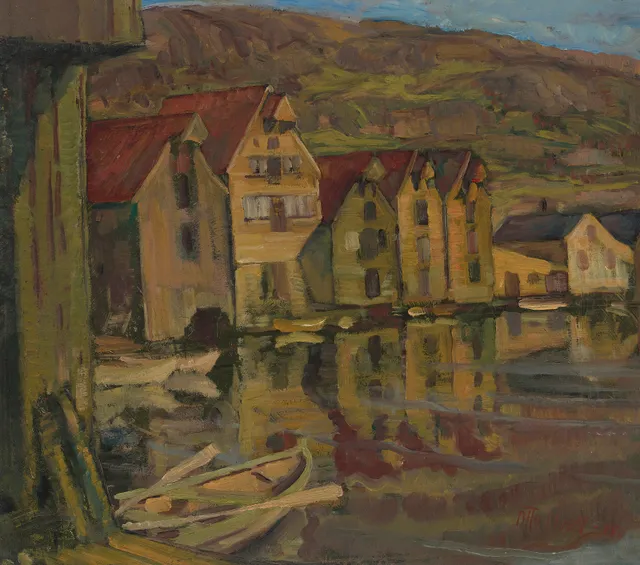 Olsen, Otto — Sjøbuer i Flekkefjord, 1935