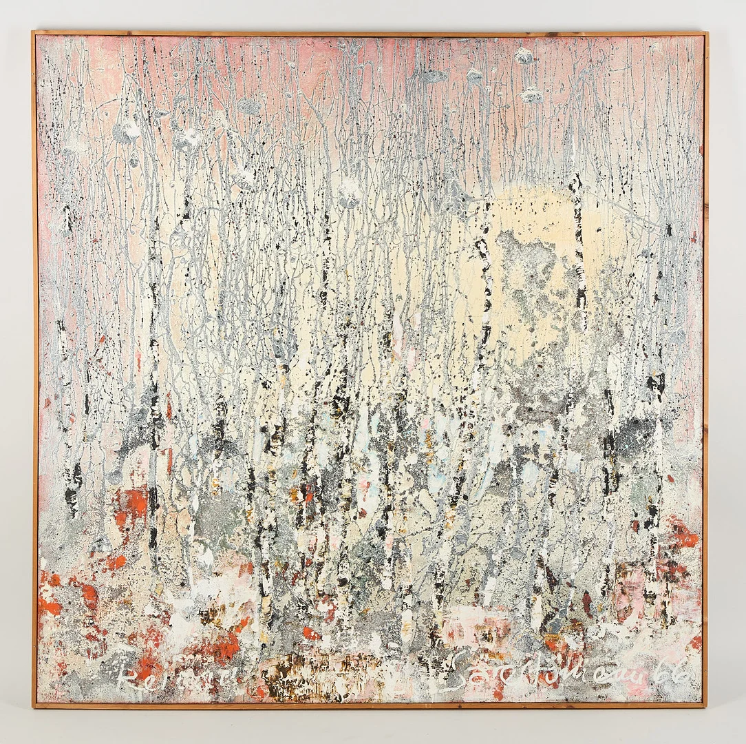 REIDAR SÄRESTÖNIEMI. Frostbjörkar, signerad samt daterad -66, olja på duk. — Paintings — Stockholms Auktionsverk Helsinki
