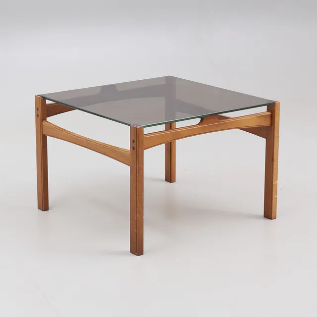 SOFFBORD med tonad glasskiva, 1970-tal.