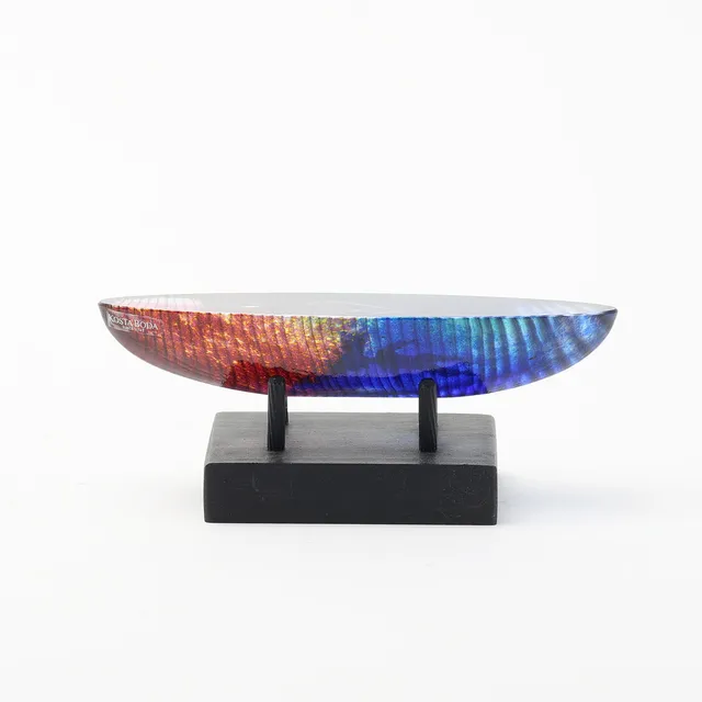 BERTIL VALLIEN. Skulptur, båt, glas, för Kosta Boda.
