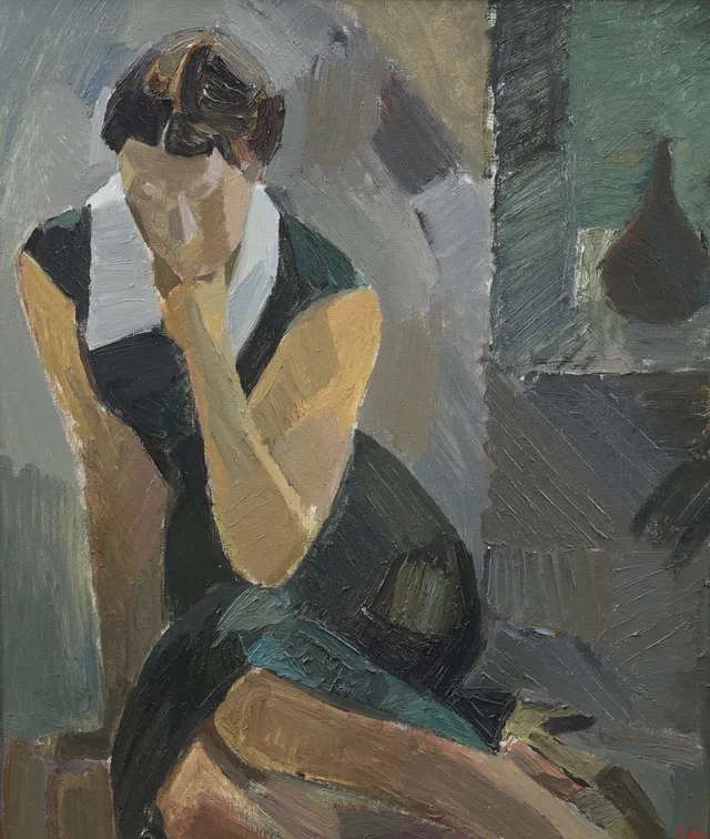 CALLE JOHANSSON. "Margot", olja på duk, signerad.
