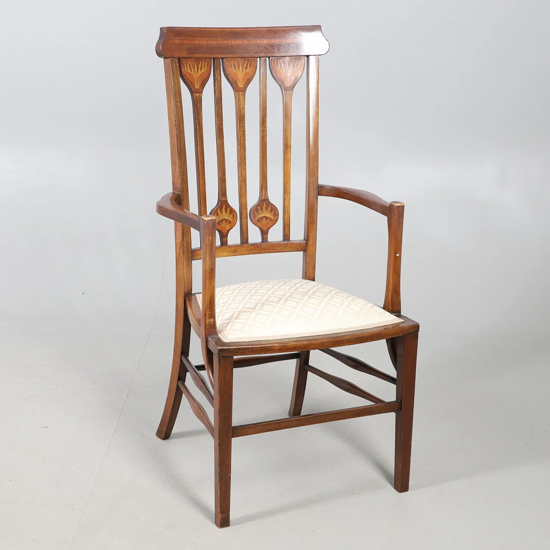 EARLY 20THC MAHOGANY ELBOW CHAIR. — Armchairs & Chairs — Lawrences Auctioneers
