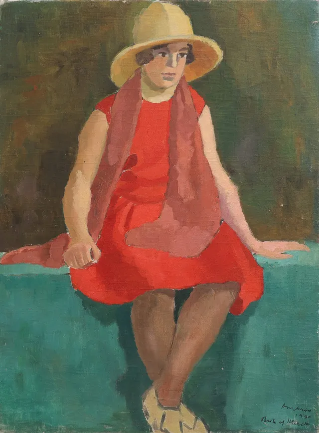 BRITA AF KLERCKER. MODELLSTUDIE, ENLIGT PÅSKRIFT UTFÖRD OMKRING 1930.