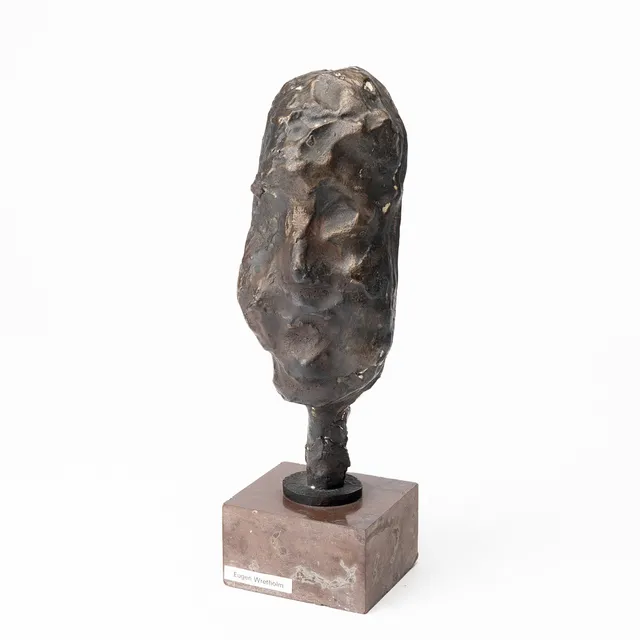 KARL GÖTE BEJEMARK (1922-2000). Skulptur, "Eugen Wretholm", brons, på stensockel, monogramsignerad KGB, daterad -60.