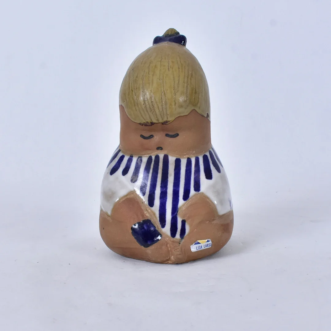 LISA LARSON. figurin, delvis glaserat stengods, "Johanna". — European — Halmstads Auktionskammare