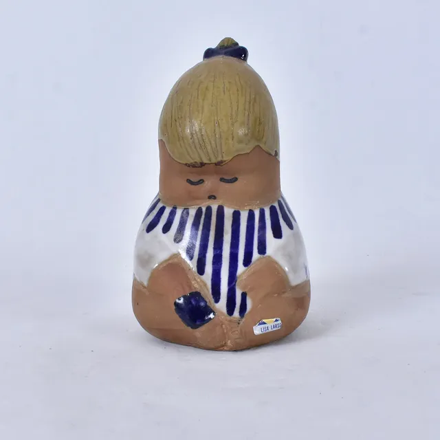 LISA LARSON. figurin, delvis glaserat stengods, "Johanna".