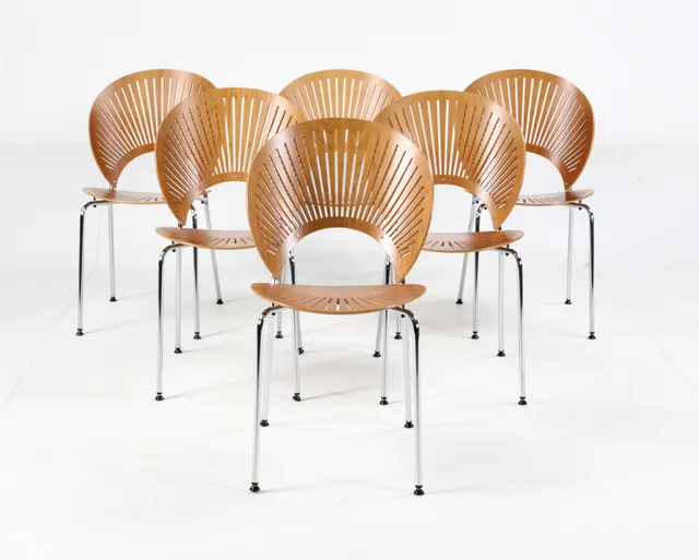 Nanna Ditzel for Fredericia Furniture. Set of six 'Trinidad' chairs, model 3298 (6)