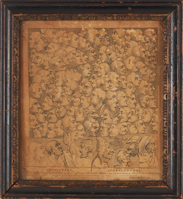 WILLIAM HOGARTH. EFTER. Etsning "Characters and Caricaturas", 1700/1800-tal.