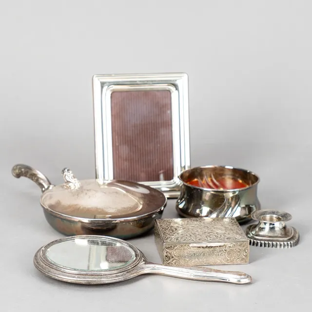 Sammlung verschiedener Objkete, Silber, Deutschland und Italien (6).