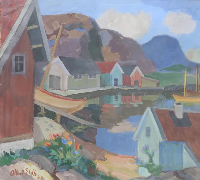 ALBERT ELDH. Blandteknik, signerad och daterad 44.