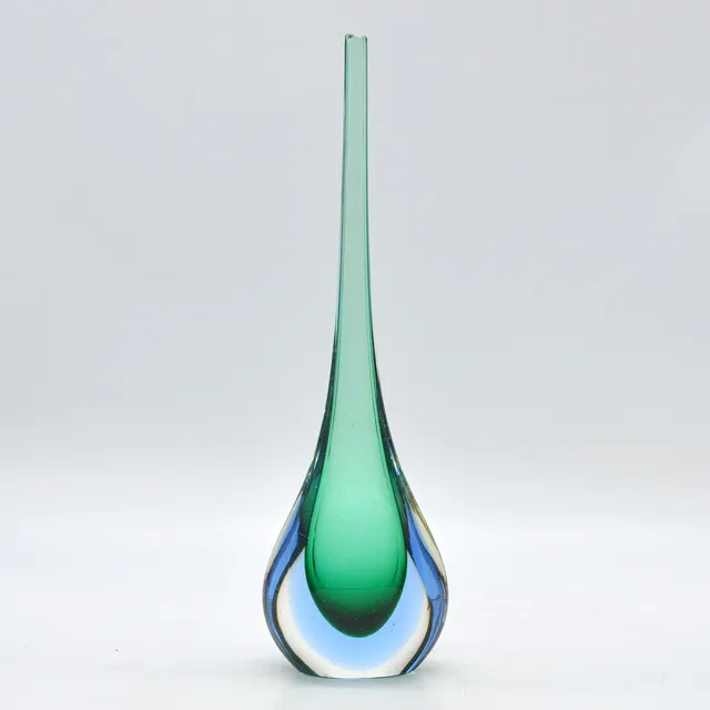 FLAVIO POLI. MURANO DESIGNERVASE, STUDIOGLAS, SOMMERSO, ITALIEN, UM 1950.