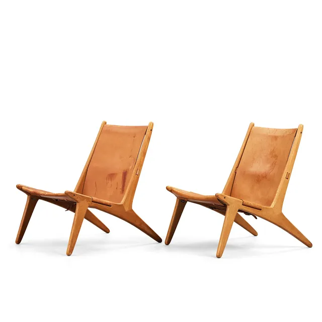 UNO & ÖSTEN KRISTIANSSON, "Vilstol / jaktstol 204" fåtöljer, ett par, Luxus Vittsjö, 1960-tal.