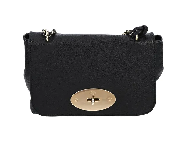 VÄSKA, MULBERRY, Lily Bag, svart läder, guldfärgade beslag, 21x15x7 cm, röda fläckar i väskan.