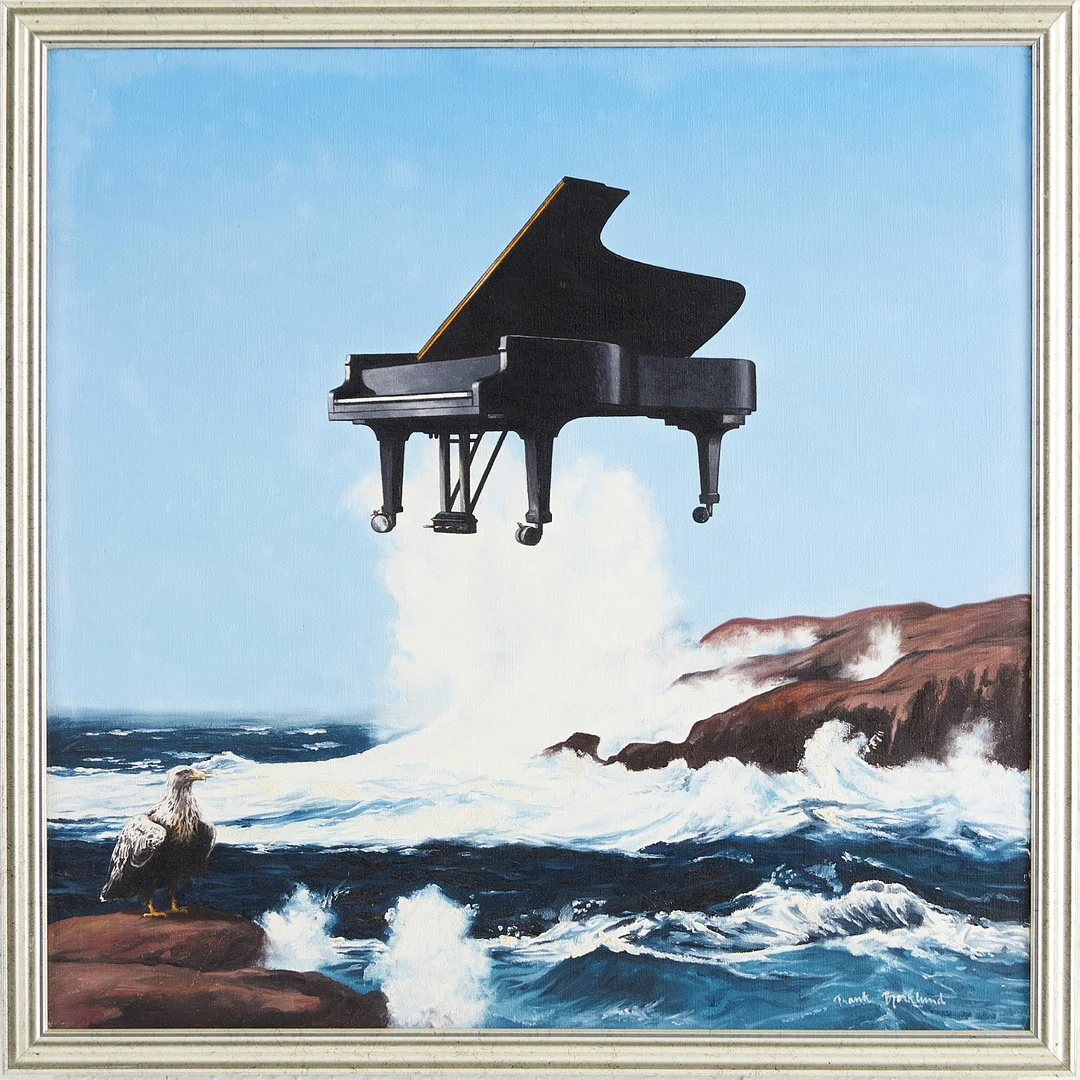 FRANK BJÖRKLUND. "Flygeln flyger", akryl på duk, signerad. — Paintings — Stockholms Auktionsverk Magasin 5