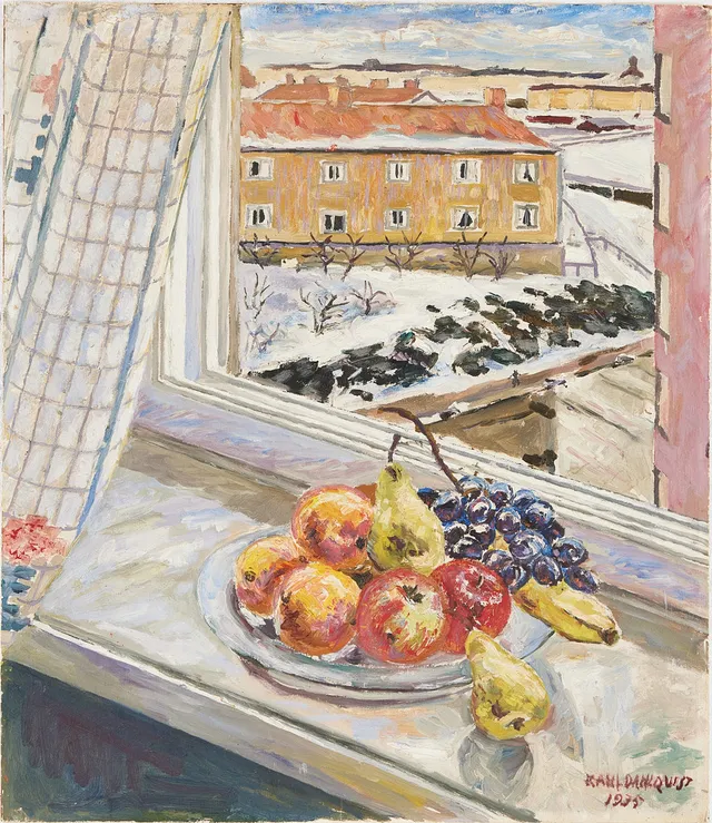 KARL DAHLQVIST. Fruktstilleben, vinter.