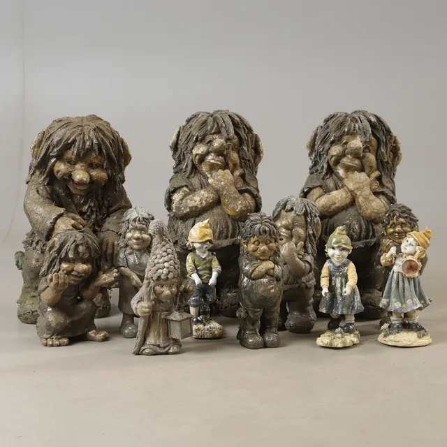 TRÄDGÅRDSFIGURER, 12 stycken.