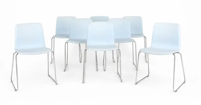 Jakob Wagner for HAY. Set of eight dining chairs / stacking chairs, model JW01 (8)