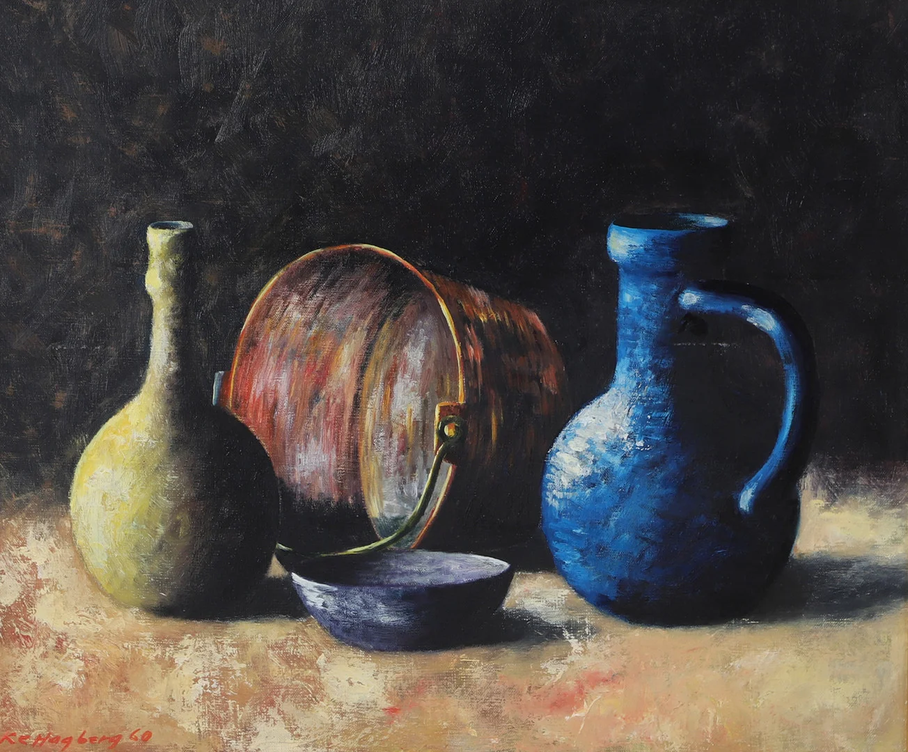 KARL ERIK HAGBERG. Stilleben, olja på duk, signerad K.E. Hagberg. — Paintings — Helsingborgs Auktionskammare