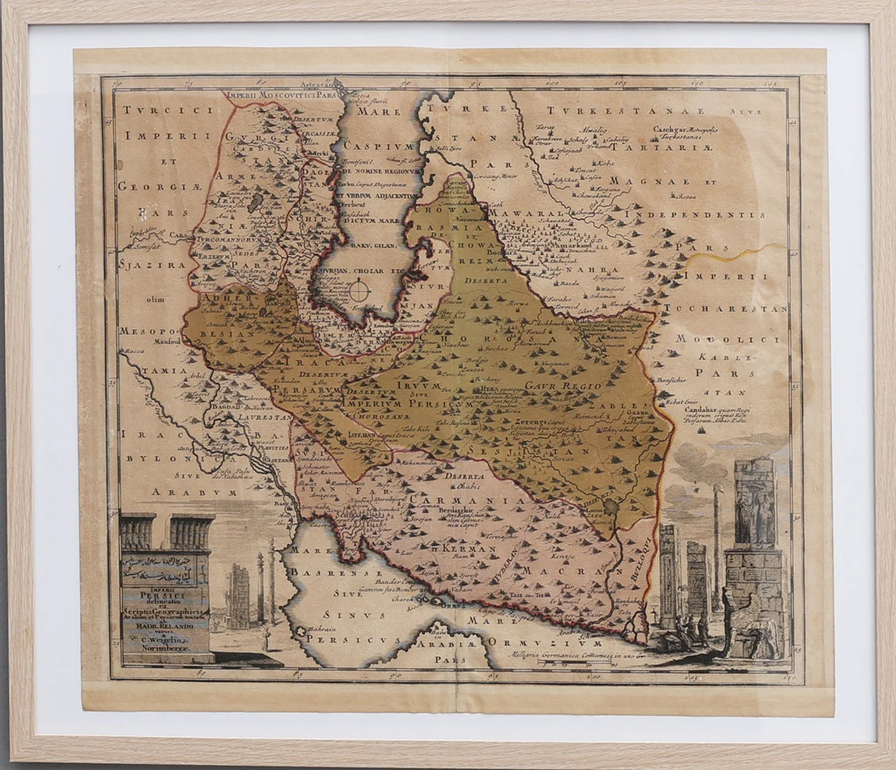 ANTIK KARTA.DEN TYSKE KARTOGRAFEN CHRISTOPHER WEIGELS KARTA ÖVER PERSIEN 1718. — Maps — Crafoord Auktioner Lund