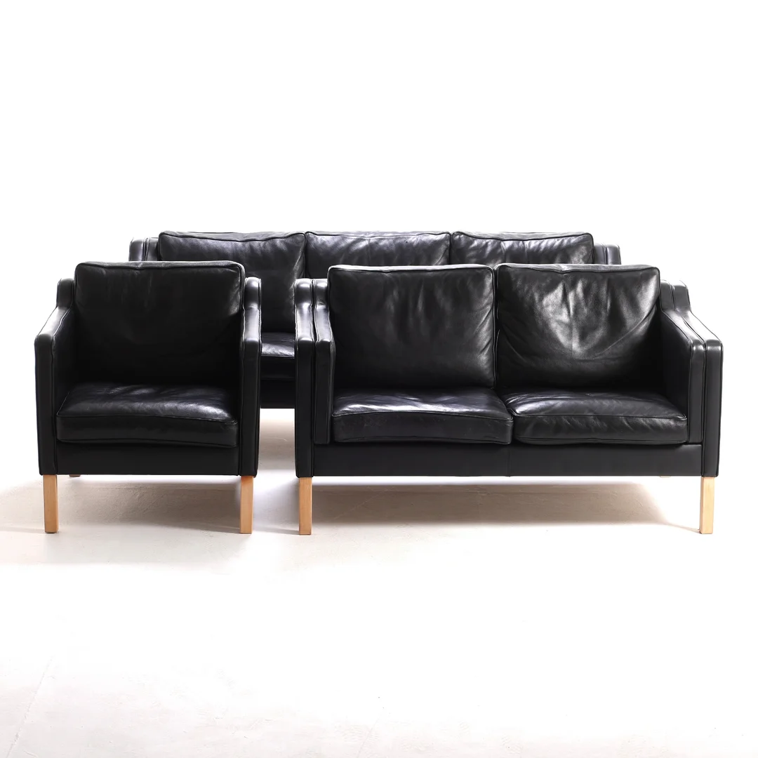 Stovby furniture factory. Sofa set and chair - leather (3) — Furniture/Lounge suites, sofas — Lauritz