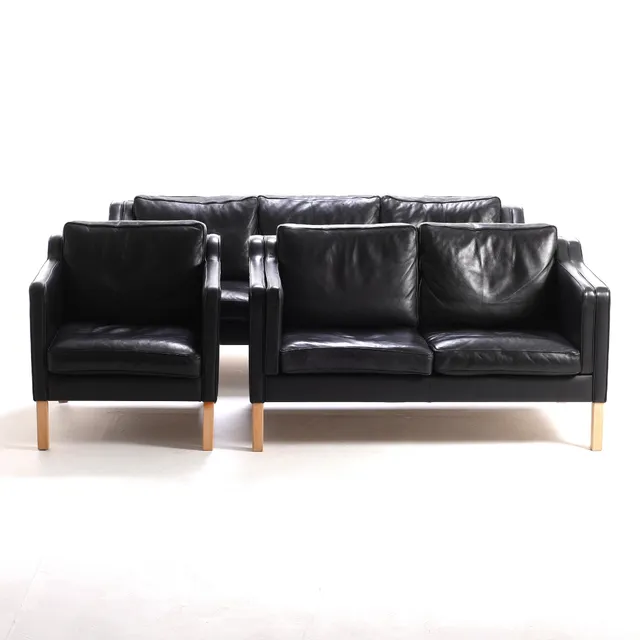 Stovby furniture factory. Sofa set and chair - leather (3)
