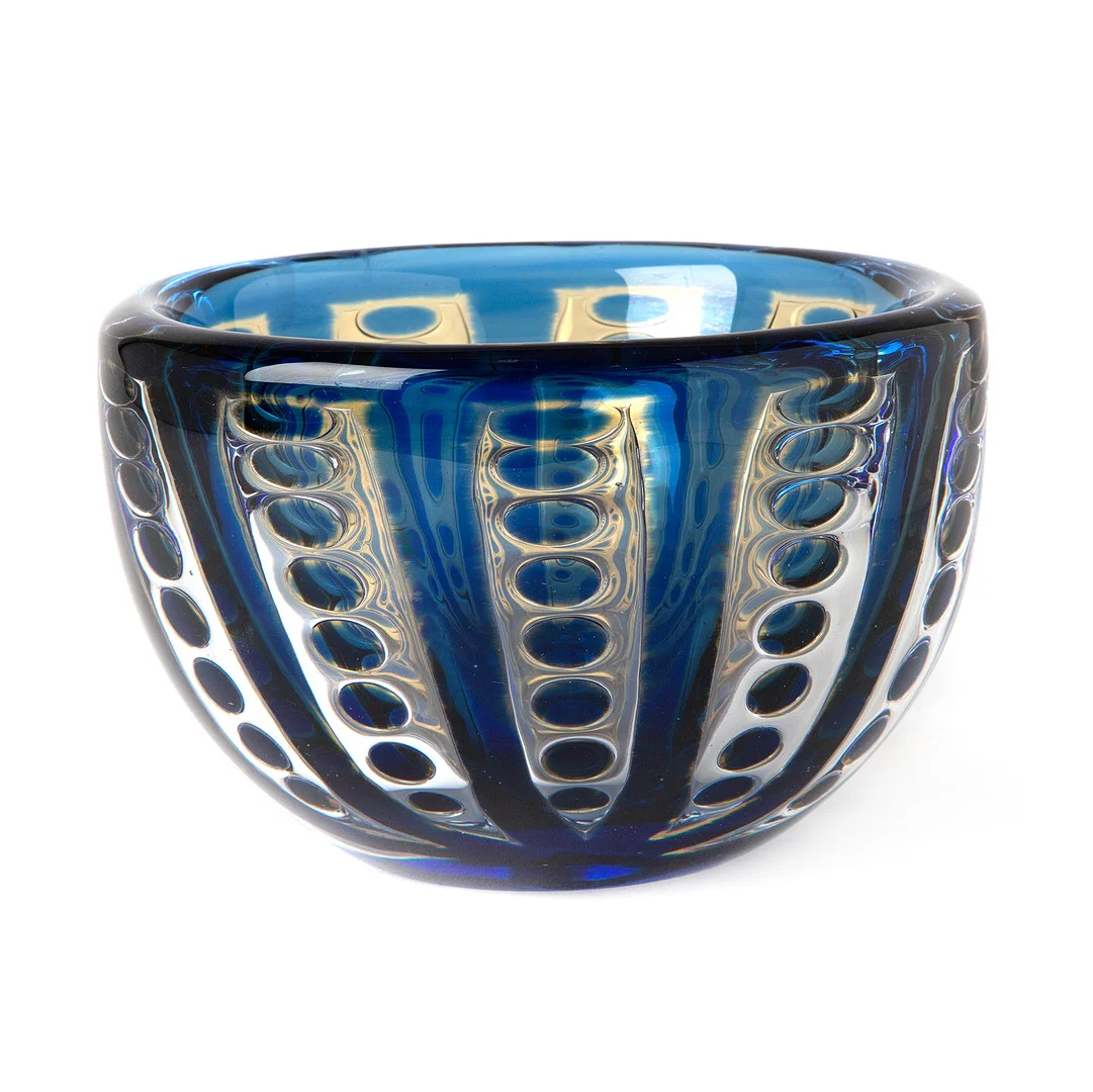 EDVIN ÖHRSTRÖM. Skål, glas, Ariel, 1965, Orrefors. — Art glass — Stockholms Auktionsverk Göteborg