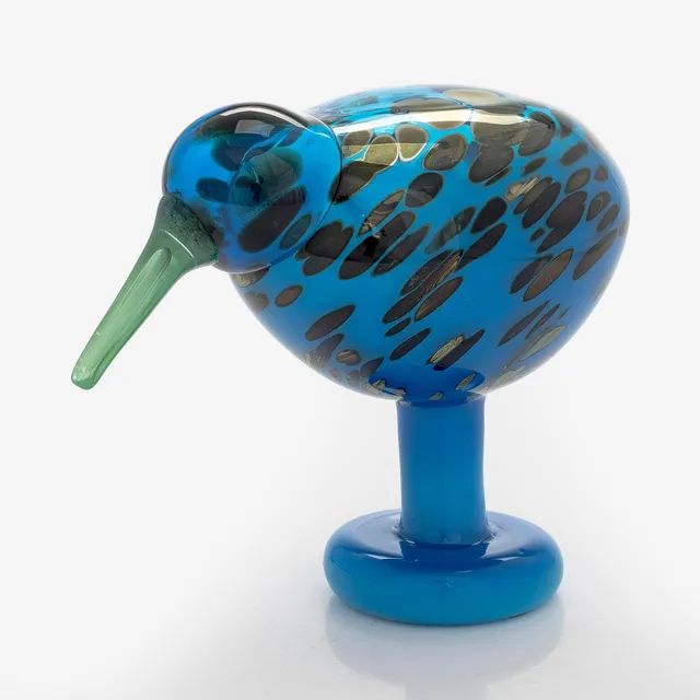 Oiva Toikka, jubileumsfågel, "Lagoon Kiwi", signerad och numrerad Oiva Toikka Nuutajärvi Notsjö 42/150.