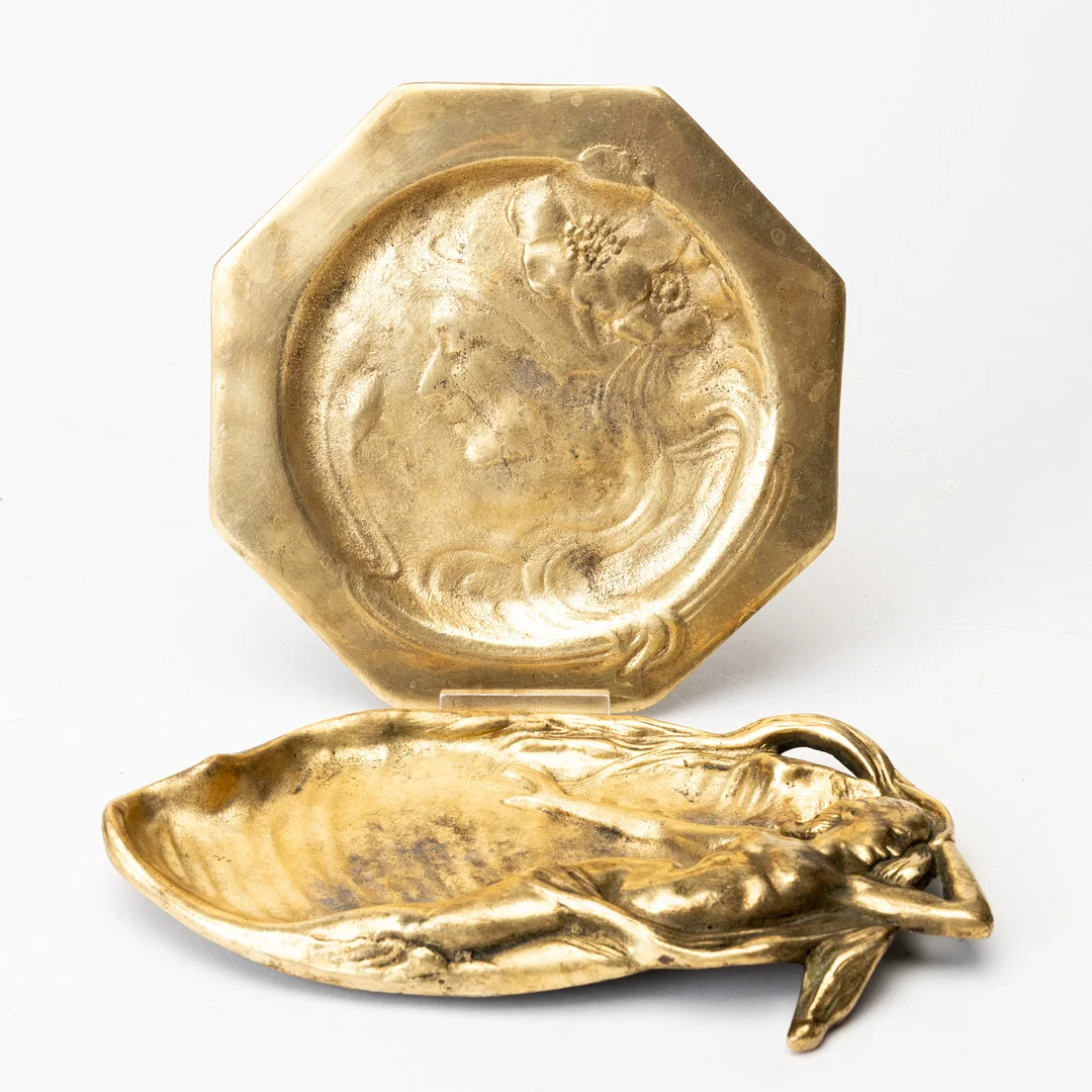 FAT 2 st, mässing, jugend-stil, 1900-tal. — Pewter, Brass & Copper — Auktionshuset Kolonn