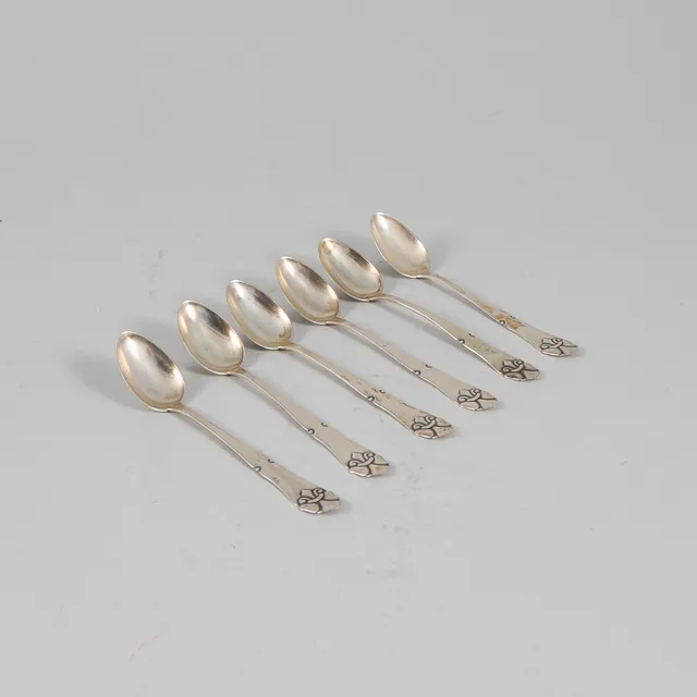 Kaffeskedar, 6 st. silver.