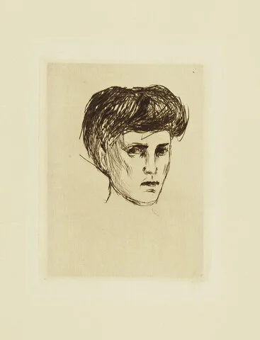 Munch, Edvard — "Kvinnehode" / "Head of a Woman" 1907 — Kunst/Grafikk — Blomqvist